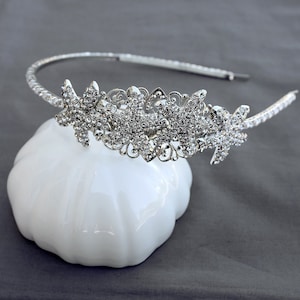 Rhinestone Starfish Bridal Headband Crystal Wedding Headband Rhinestone Bridal Headband Wedding Headpiece HB016LX