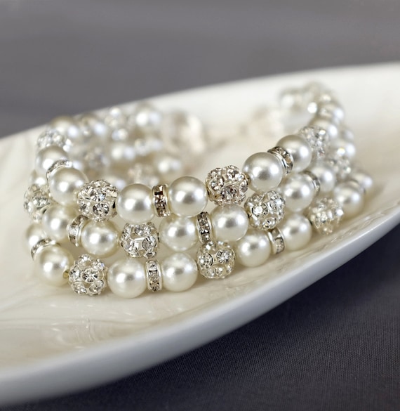 Amina | Zartes Braut Armband Mit Perle Und Kristall
