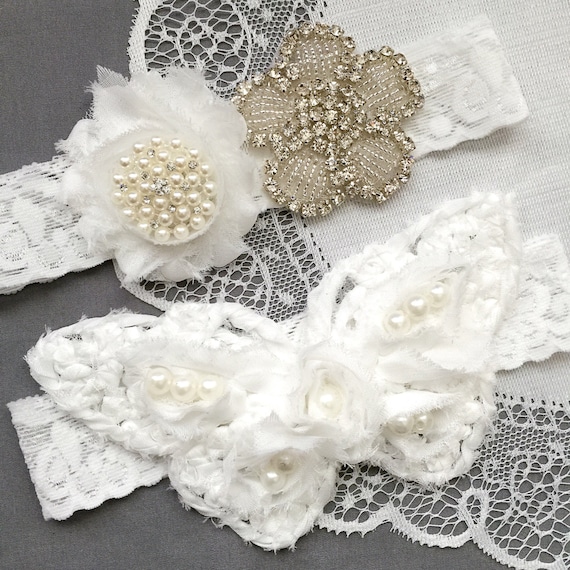 Wedding Garter Belt Set Bridal Garter Set Butterfly White Lace Garter Belt Lace Garter Set Rhinestone Crystal Garter GR154LX