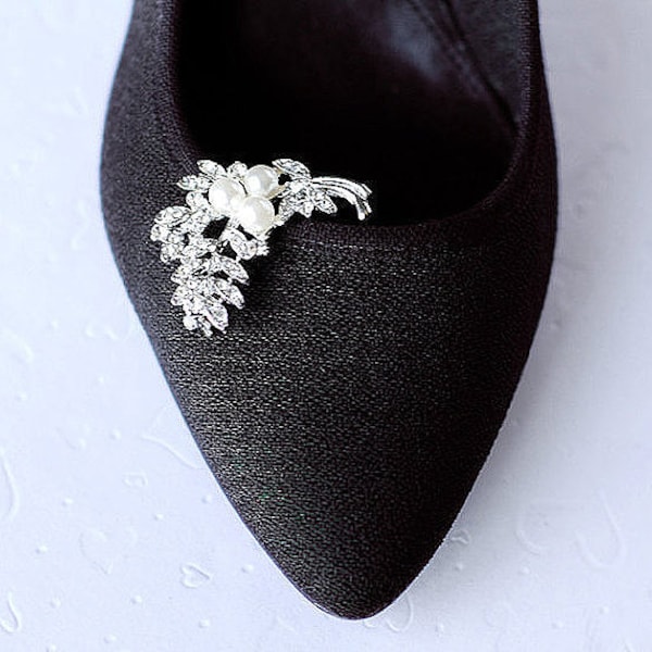 Clips de chaussure mariée Clips perle strass chaussures mariage fête (lot de 2) SC017LX