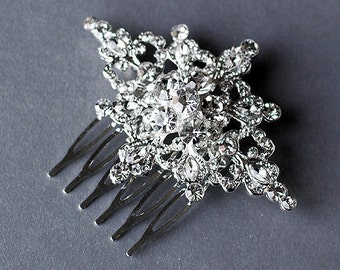 Rhinestone Bridal Hair Comb Accessory Wedding Jewelry Crystal Flower Side Tiara CM034LX