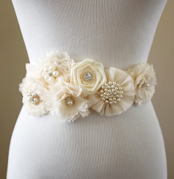 Maternity/ Bridal Sash belt Bridal Sash Belt Wedding Dress Sash Belt Flower Sash Belt  main image 3
