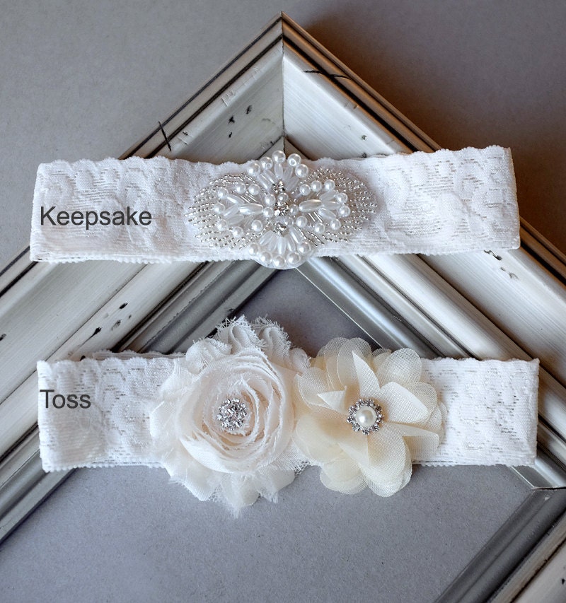 Wedding Garter Belt Set Bridal Garter Set Ivory Lace Garter - Etsy