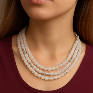 Moonstone Choker Necklace, Multi Strand Gemstone Necklace, Natural Moonstone Jewelry, Moonstone Beaded Boho, Spiritual Crystal Choker