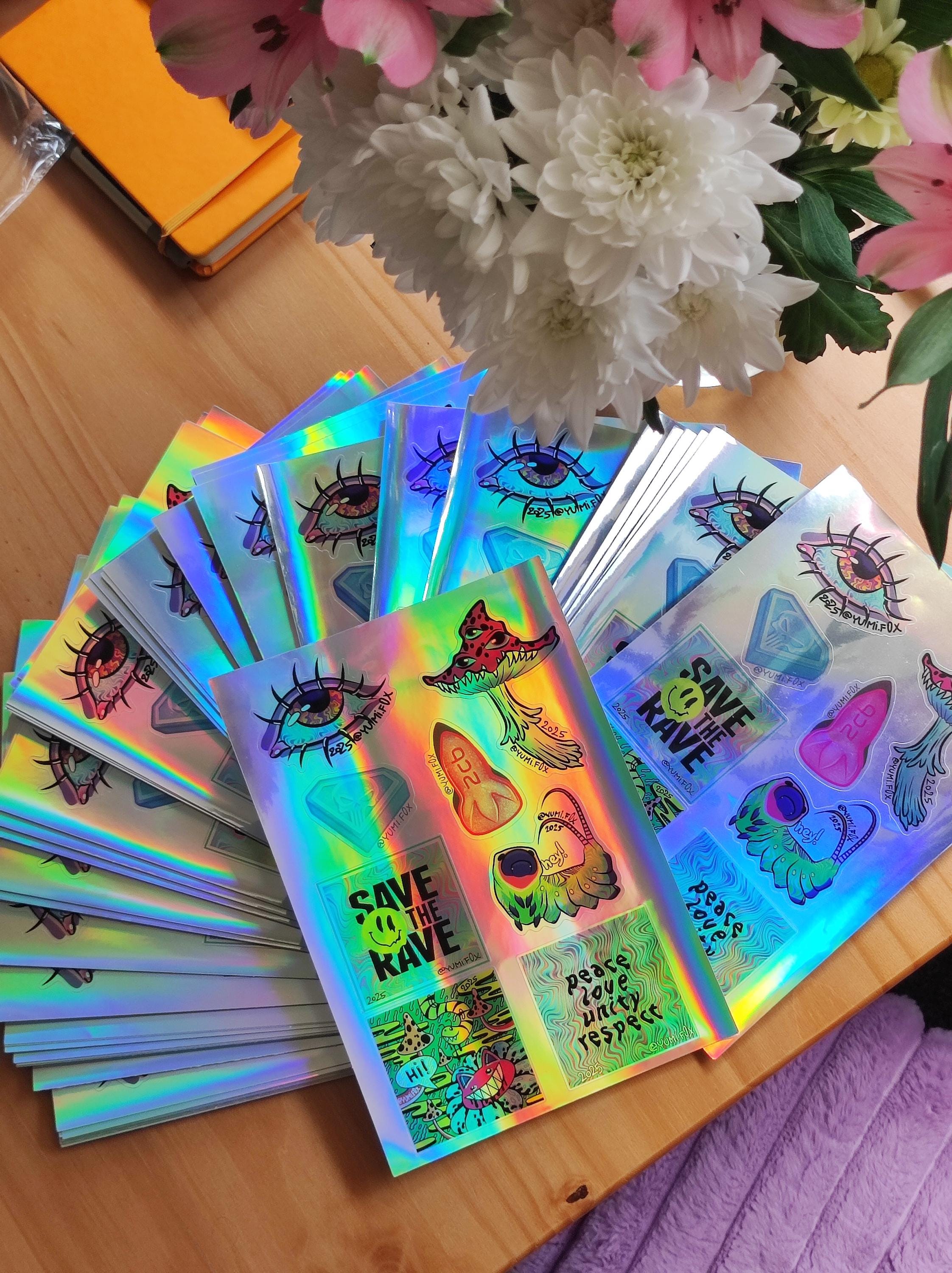 Baby Rave Sticker Rave Vinil Stickers A5 Sheet, Holographic Stickers, Club Culture ...