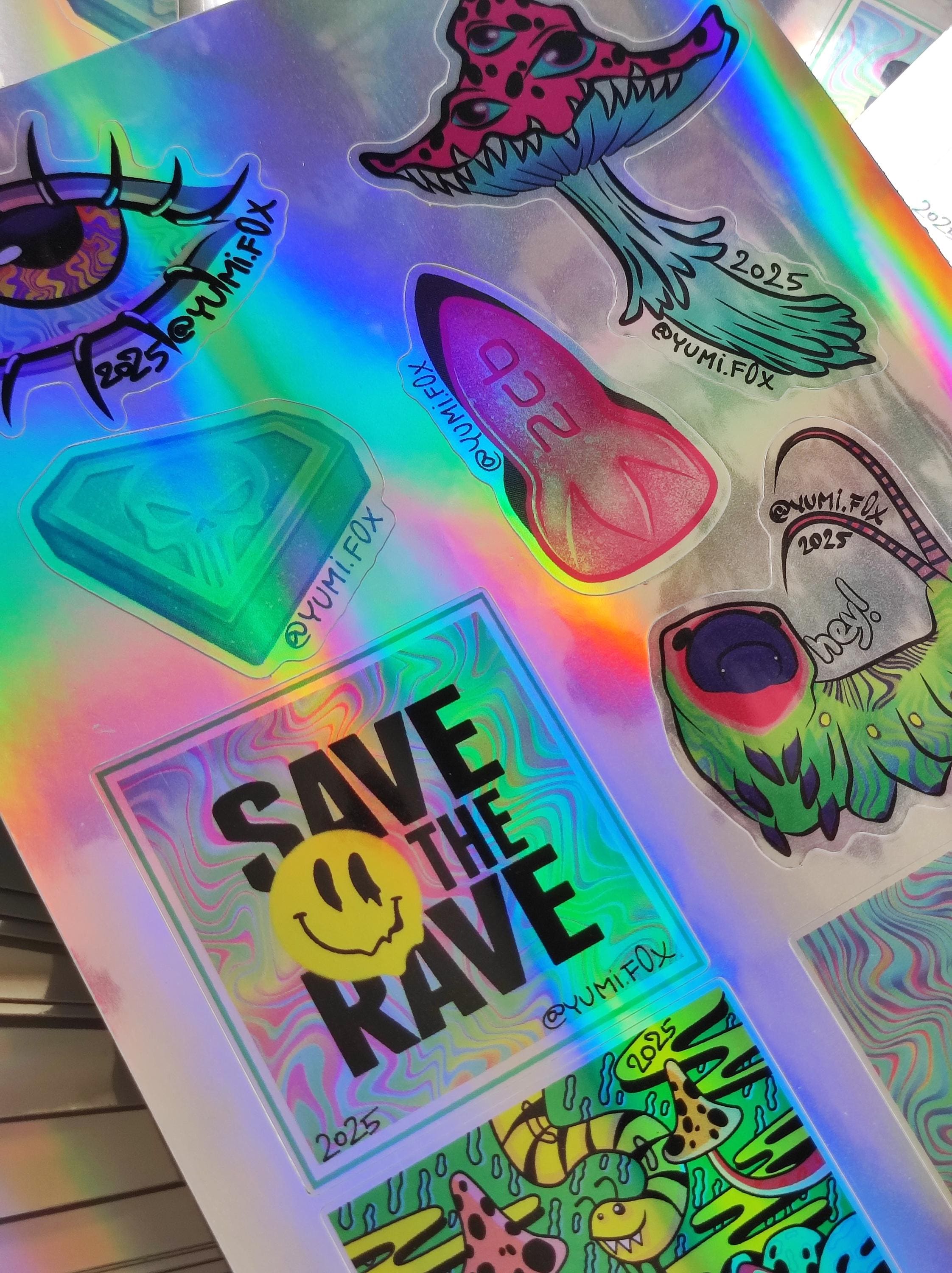 Vinyls For Raves Rave Vinil Stickers A5 Sheet, Holographic Stickers, Club Culture ...