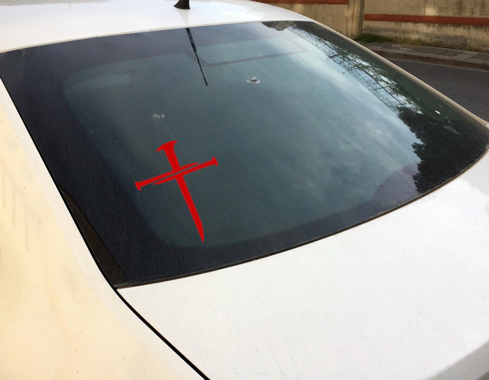 Cross Car Sticker Christian Cross Vinyl Decal | Faith Car Sticker | Religious Cross Decal ...