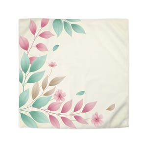 Elegant Floral Microfiber Duvet Cover, Soft Bedding, Bedroom Decor, Boho Style, Cozy Home, Spring Refresh