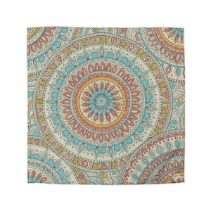 Boho mandala microvezel dekbedovertrek | Gezellige slaapkamerinrichting, verbeterde slaap, vakantiecadeau, huisstyling, mandala-cadeau voor geliefden