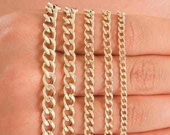2 mm マイアミ キューバン リンク チェーン ネックレス 本物の 14K