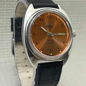 Vintage HMT Kohinoor Handaufzugsuhr | Safran Zifferblatt 17 Jewels Made in Indien.