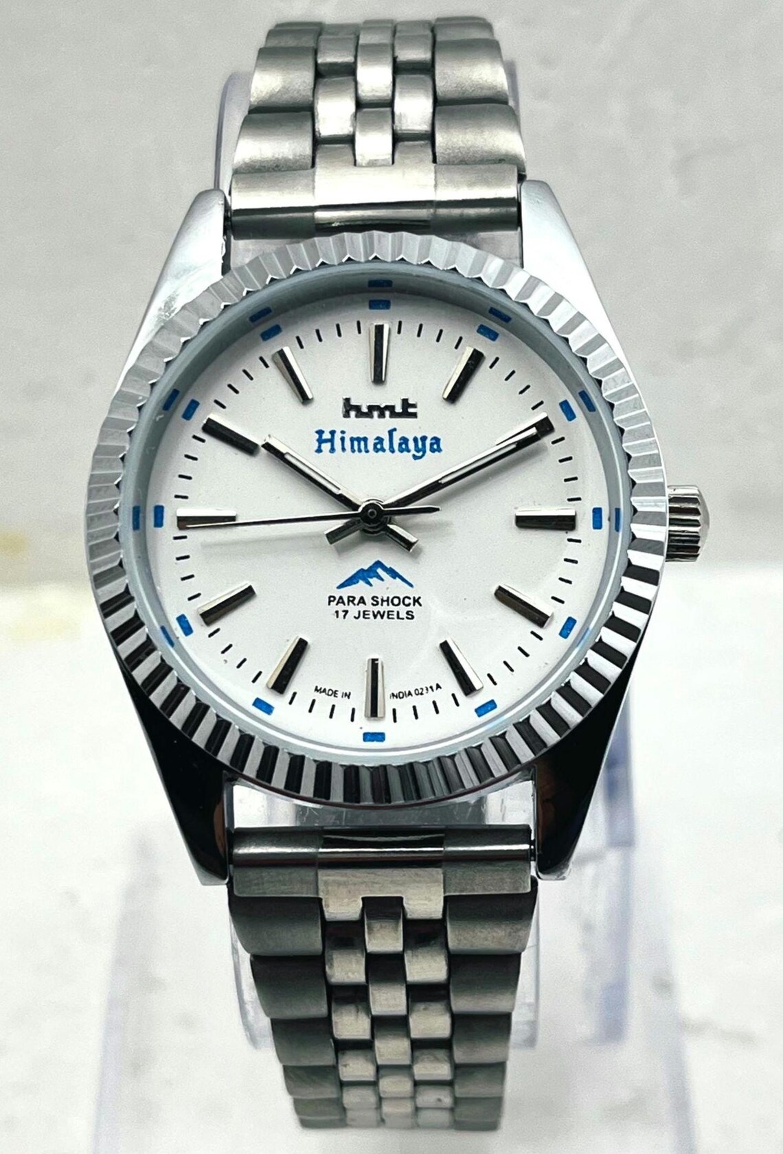 HMT Himalaya Mechanical Watch | White Dial, 17 Jewels, Made in India Men's Wristwatch, foto 2 de 5