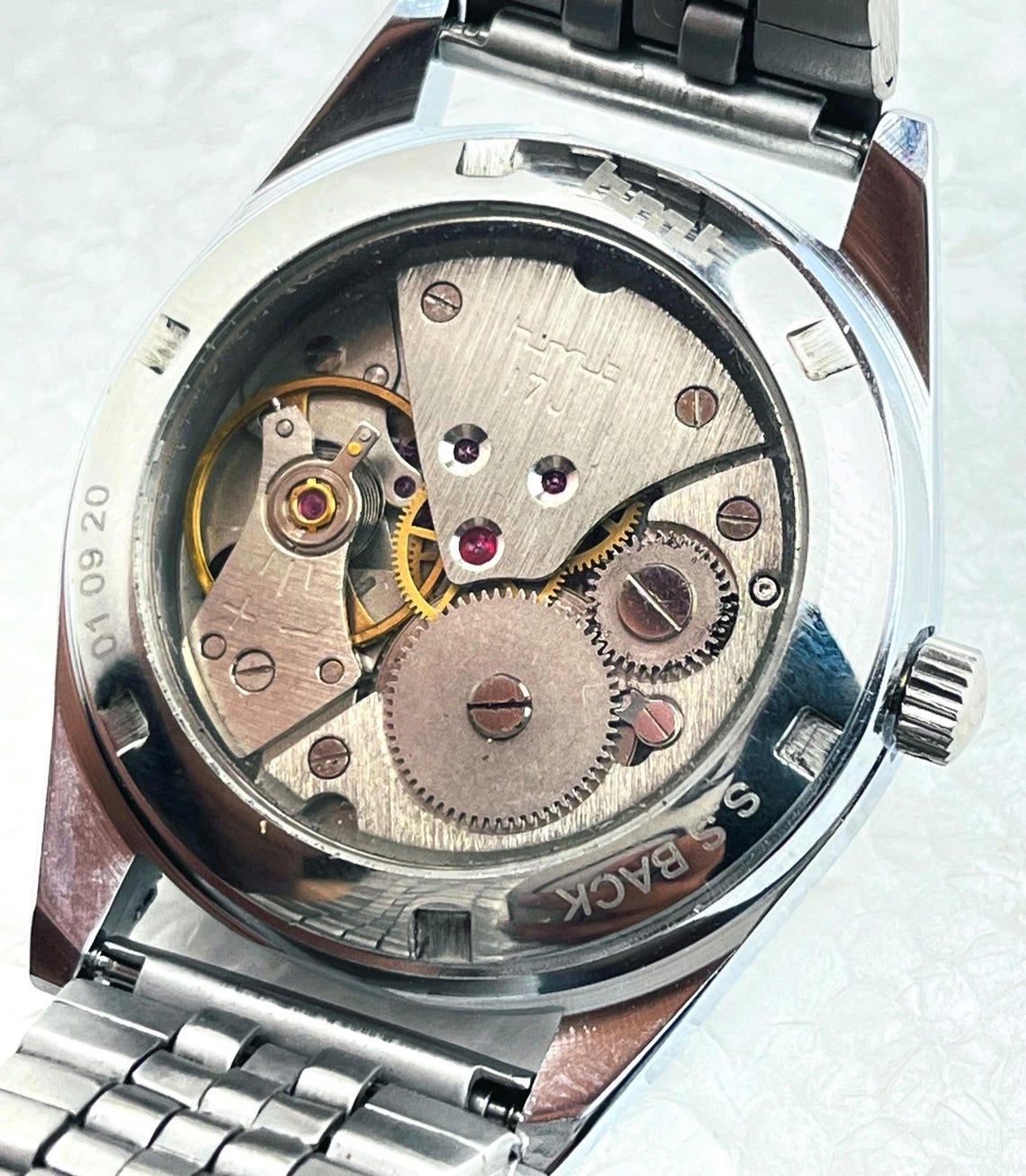 HMT Himalaya Mechanical Watch | White Dial, 17 Jewels, Made in India Men's Wristwatch, foto 3 de 5