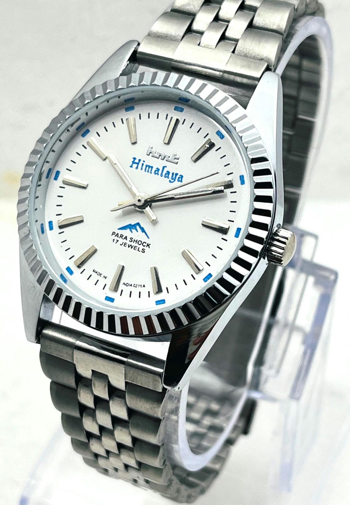 HMT Himalaya Mechanical Watch | White Dial, 17 Jewels, Made in India Men's Wristwatch, foto 1 de 5