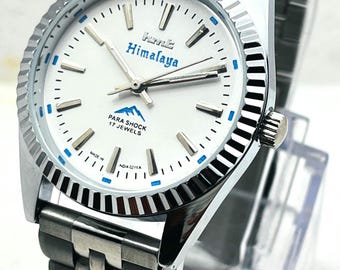 HMT Himalaya Mechanical Watch | White Dial, 17 Jewels, Made in India Men's Wristwatch