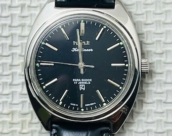 Reloj vintage HMT Kohinoor de cuerda manual / 17 joyas fabricado en India.