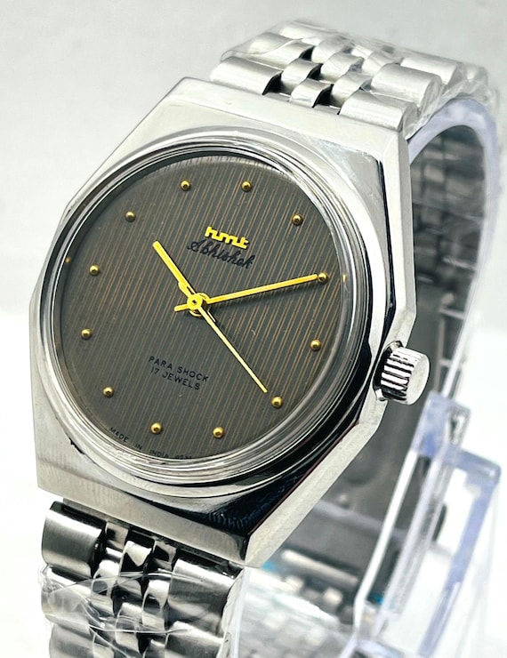 HMT Abhishek Mechanical Manual winding Watch | Grey Dial, 17 Jewels, Made in India