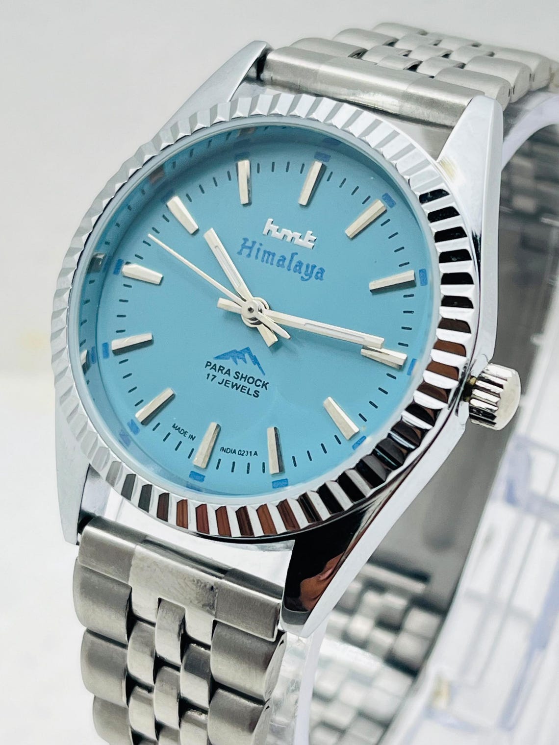 HMT Himalaya Mechanical Watch | Sky Blue Dial, 17 Jewels, Made in India, foto 1 de 5