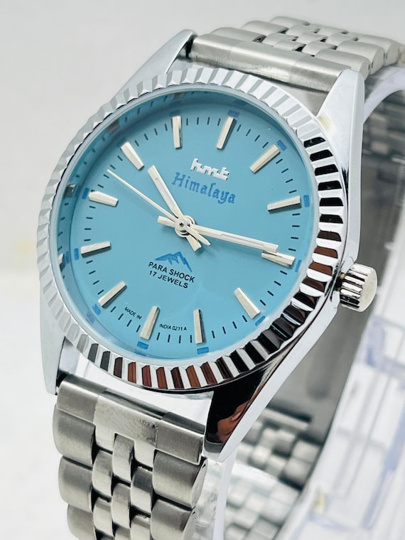 HMT Himalaya Mechanical Watch | Sky Blue Dial, 17 Jewels, Made in India