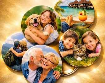 58mm /  2.25 Inches Custom Photo Pin Badge, Personalized Gift for Everyone
