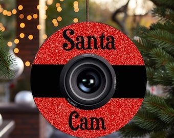 Funny Santa Cam Christmas Ornament | Personalized