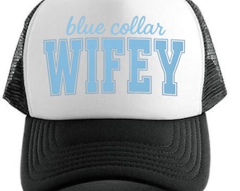 Gorra de camionero para esposa de cuello azul / Regalo personalizado para esposa