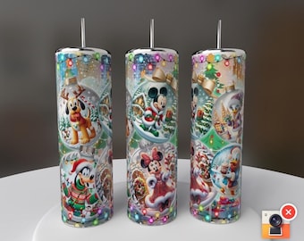 Vaso navideño de Mickey Mouse: vaso metálico de 20 oz para bebidas frías y calientes