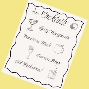 Editable Cocktail Menu Template | Instant Download | Canva Template
