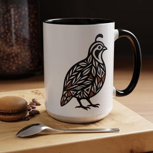 Quail Coffee Mug: Pueblo Polychrome Art, Southwest Drinkware