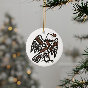 Sacred Adler Ornament: Südwesten Native New Mexico Pueblo inspirierte Keramik Weihnachtsdekoration