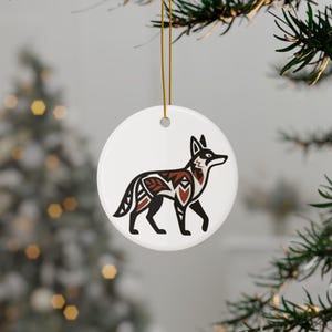 Coyote Ornament: Südwesten Native New Mexico Pueblo inspirierte keramische Weihnachtsdekoration