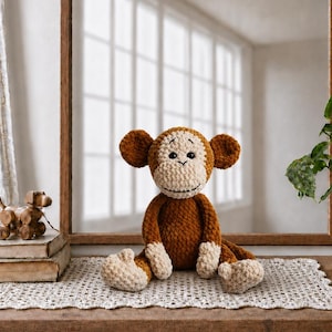 Monkey Amigurumi Crochet Pattern - Easy Plush Toy PDF with Step-by-Step Photos