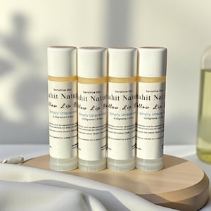 Simply Unscented organic grass-fed tallow lip balm made with just beef tallow and beeswax for pure, fragrance-free lip moisture.