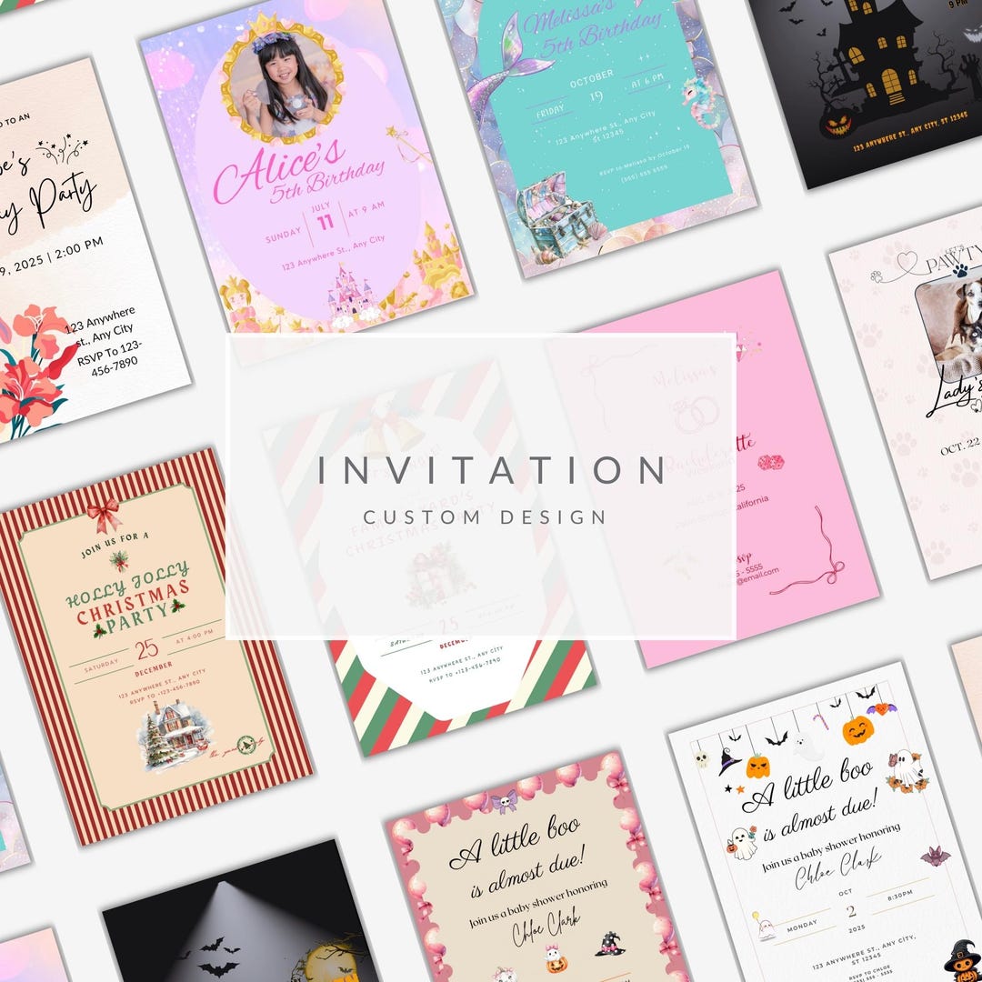 Custom Invitation, Made to Order Invitation, Customized Digital ...