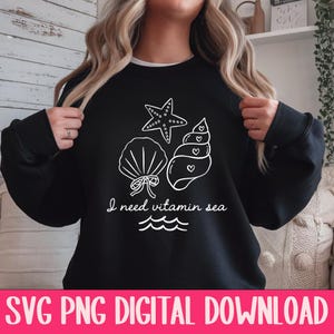 Beach Coquette PNG: Vitamin Sea, Starfish, Seashells (Digital Download)