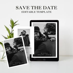 Modern Black and White Save The Date Template