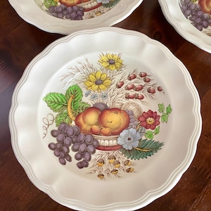 Copeland Spode Reynolds Salad Plates (Set of 3): Vintage Fruit & Floral Pattern
