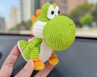 Schattige dinosaurus gehaakte sleutelhanger, kawaii dino amigurumi, mini pluche sleutelhanger, handgemaakt cadeau voor baby, cadeau voor kinderen, schattig dier cadeau