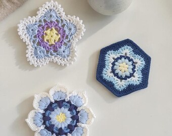 Handgemaakte gehaakte bloemenonderzetter, bloemenmok tapijt, aangepast drinkmat, gezellig tafeldecor, Moederdagcadeau, housewarmingcadeau