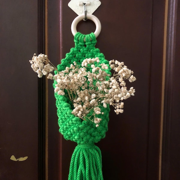 Moderner Makramee-Pflanzenhalter, bunter Boho-Wandbehang, handgemachter Zimmerpflanzenhalter, Gartendekor, minimalistisches Wohndekor, Geschenkidee