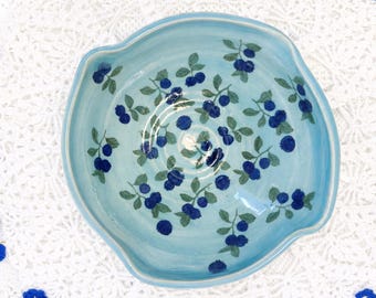 Handthrown Blueberry Bowl, Gift for Her, Blueberry Lover Cottage Kitchen Decor