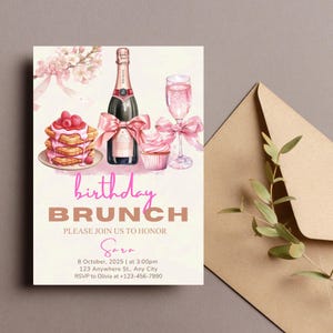 Brunch Invitation Birthday  Birthday Brunch Invite Brunch Birthday Invitation Brunch Flyer Birthday Brunch Invitation Brunch Invitations