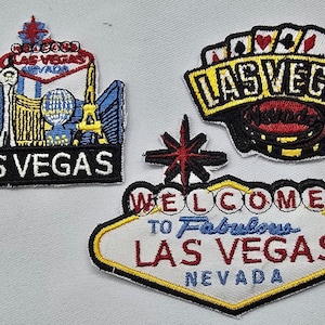 3 Pcs Las Vegas Shirt Jean Pent 6cm Iron on sew on Embroidered Patches Set