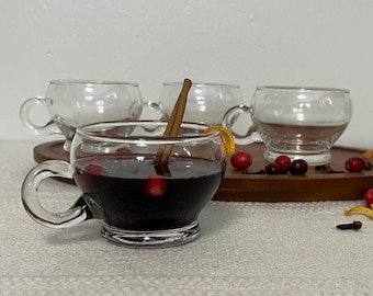 Vintage Riekes-Crisa Glass Punch Cups – Mid-Century Modern Set of 4