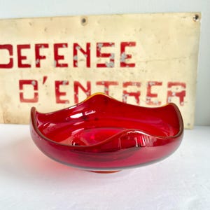 Mid CENTURY Mod Viking Ruby Dish, Epic Collection Modern Ruby Amber Art Glass by Viking Glass Co.