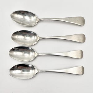 4 Sterling Demitasse Spoons, Silver Coffee Tea Time Spoons, Unique Flatware