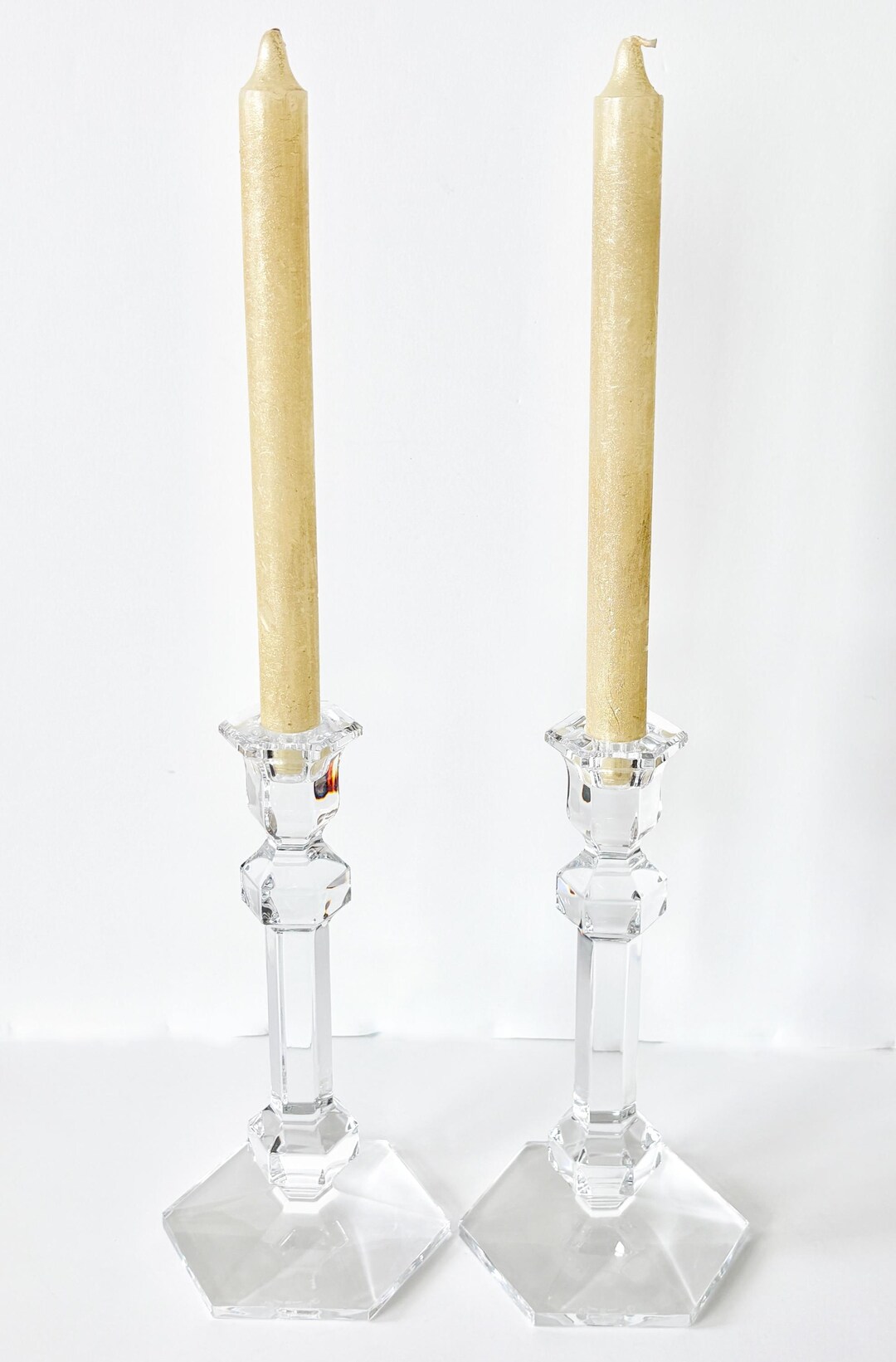 Val St. Lambert クリスタルキャンドルホルダー、ベルギー製