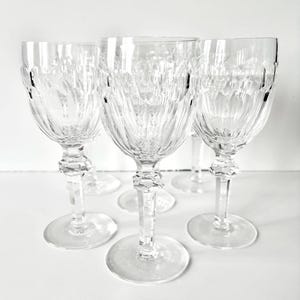 6 WATERFORD Crystal Stemware, Set of Curraghmore Wine Glasses, Unique Barware