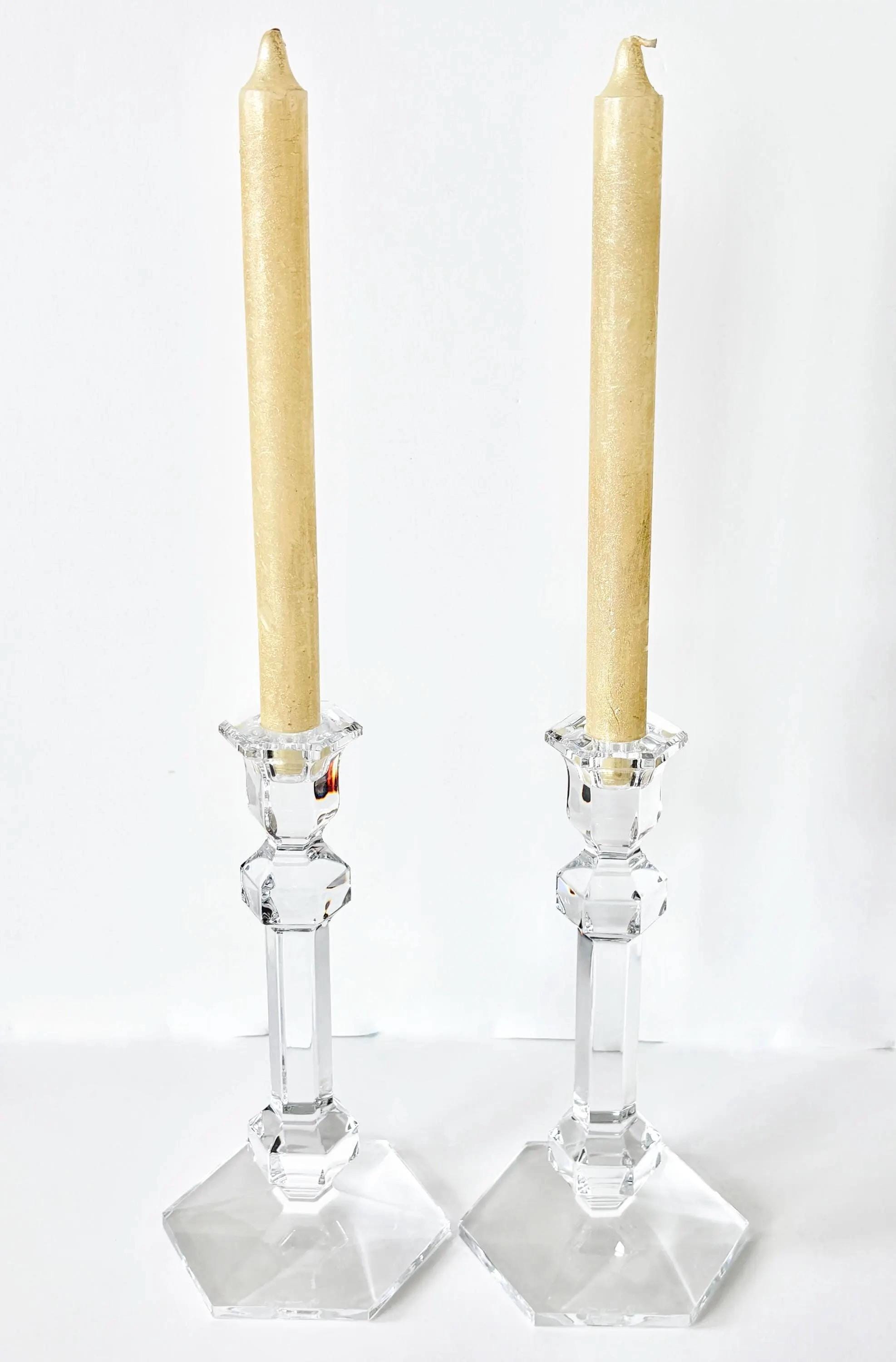 Val St. Lambert クリスタルキャンドルホルダー、ベルギー製