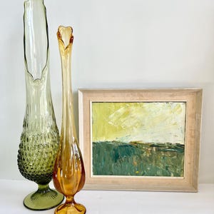 1960&#39;s FENTON Swung Vase 21&quot;, Mid Century Mod Decor, Collectible Art Glass